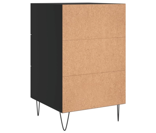 vidaXL naktsskapītis, melns, 40x40x66 cm, inženierijas koks