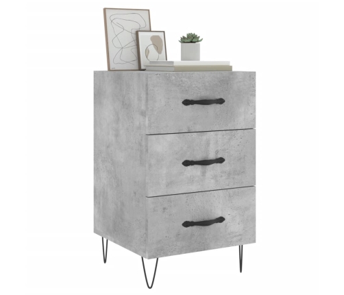 vidaXL naktsskapītis, betona pelēks, 40x40x66 cm, inženierijas koks