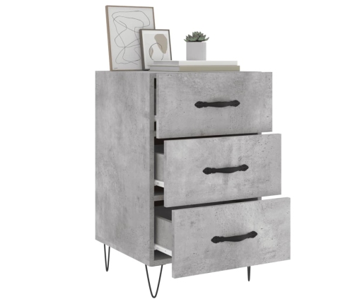 vidaXL naktsskapītis, betona pelēks, 40x40x66 cm, inženierijas koks
