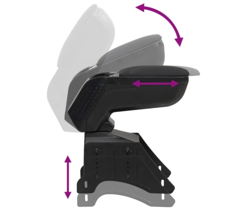 vidaXL automašīnas roku balsts, universāls, 13x33x(33-53) cm, ABS