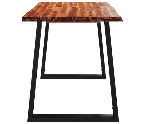 vidaXL virtuves galds, dabīgas formas malas, 110x70x75 cm, akācija