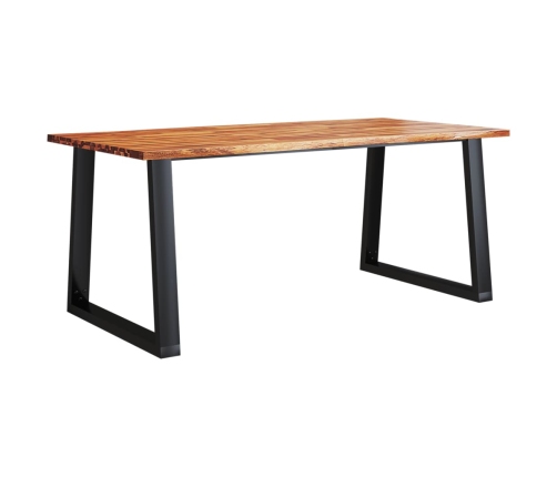 vidaXL virtuves galds, dabīgas formas malas, 180x90x75 cm, akācija