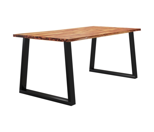 vidaXL virtuves galds, dabīgas formas malas, 180x90x75 cm, akācija