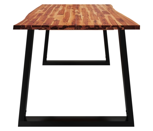 vidaXL virtuves galds, dabīgas formas malas, 180x90x75 cm, akācija