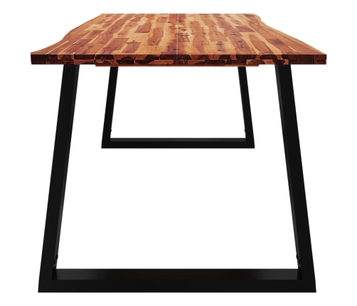 vidaXL virtuves galds, dabīgas formas malas, 200x90x75 cm, akācija