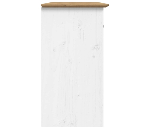 Kumode Bodo, Balta, Brūna, 115,5X44X80 Cm, Priedes Masīvkoks Vidaxl