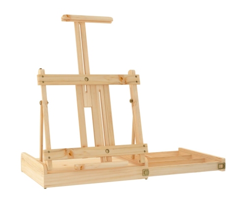 vidaXL galda molberts ar atvilktni, 41,5x37x12 cm, priedes masīvkoks