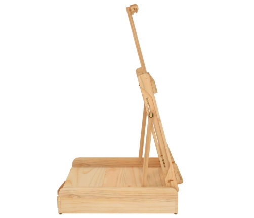 vidaXL galda molberts ar atvilktni, 41,5x37x12 cm, priedes masīvkoks