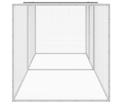 vidaXL vistu būris, jumts, gaiši pelēks, 203x98x90 cm, cinkots tērauds