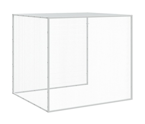 vidaXL vistu būris, jumts, gaiši pelēks, 203x98x90 cm, cinkots tērauds