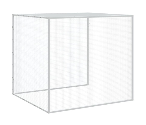 vidaXL vistu būris, jumts, gaiši pelēks, 403x98x90 cm, cinkots tērauds