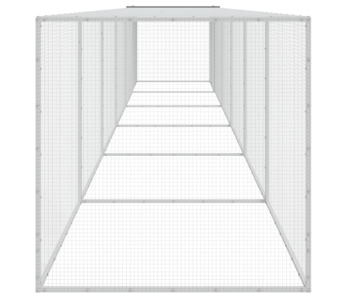 vidaXL vistu būris, jumts, gaiši pelēks, 603x98x90 cm, cinkots tērauds