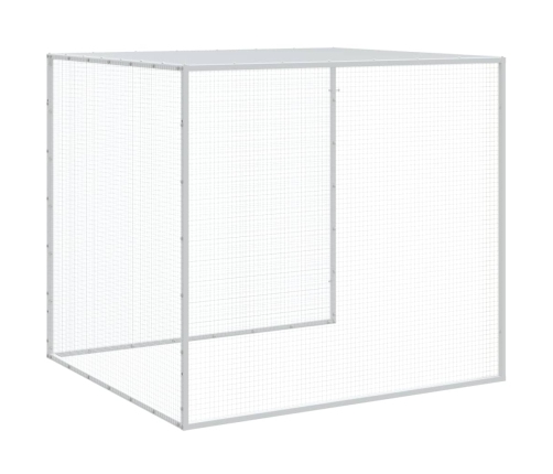 vidaXL vistu būris, jumts, gaiši pelēks, 603x98x90 cm, cinkots tērauds