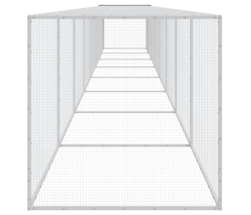 vidaXL vistu būris, jumts, gaiši pelēks, 803x98x90 cm, cinkots tērauds