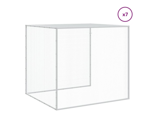 vidaXL vistu būris, jumts, gaiši pelēks, 803x98x90 cm, cinkots tērauds