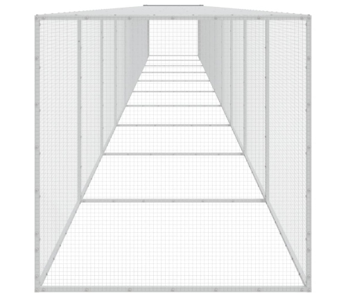 vidaXL vistu būris, jumts, gaiši pelēks, 1003x98x90cm, cinkots tērauds