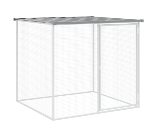 vidaXL vistu būris, jumts, gaiši pelēks, 1003x98x90cm, cinkots tērauds