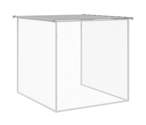 vidaXL vistu būris, jumts, gaiši pelēks, 203x98x90 cm, cinkots tērauds