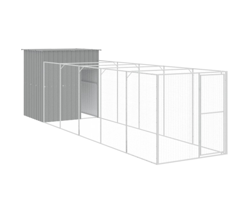 vidaXL suņu būda, gaiši pelēka, 165x659x181 cm, cinkots tērauds