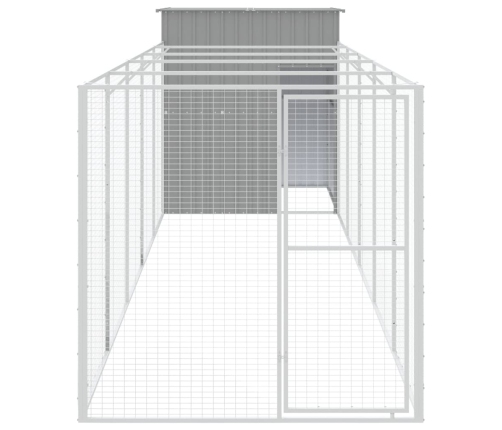 vidaXL suņu būda, gaiši pelēka, 165x659x181 cm, cinkots tērauds