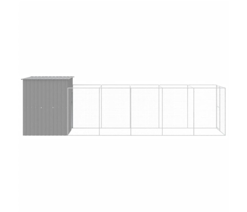 vidaXL suņu būda, gaiši pelēka, 165x659x181 cm, cinkots tērauds