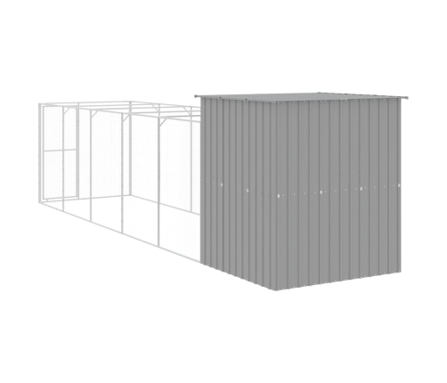 vidaXL suņu būda, gaiši pelēka, 165x659x181 cm, cinkots tērauds