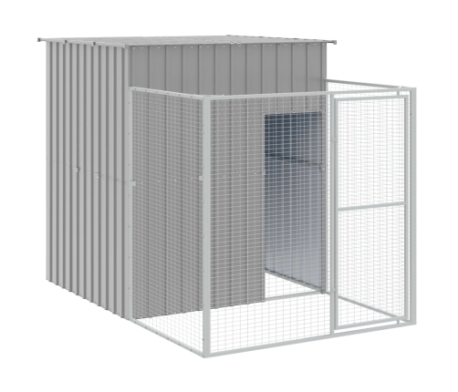 vidaXL suņu būda, gaiši pelēka, 165x659x181 cm, cinkots tērauds