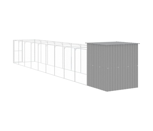 vidaXL suņu būda, gaiši pelēka, 165x1067x181 cm, cinkots tērauds