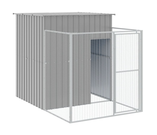 vidaXL suņu būda, gaiši pelēka, 165x1067x181 cm, cinkots tērauds