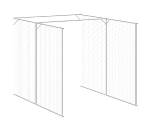 vidaXL suņu būda, gaiši pelēka, 165x1067x181 cm, cinkots tērauds