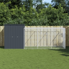 Vistu Būris, 165X455X181 Cm, Cinkots Tērauds, Pelēks Vidaxl