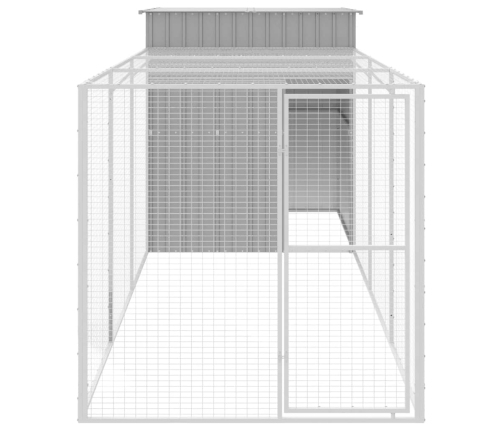 vidaXL vistu būris, 165x455x181 cm, cinkots tērauds, gaiši pelēks