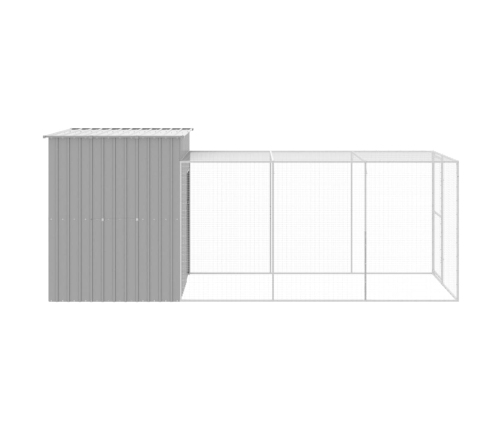 vidaXL vistu būris, 165x455x181 cm, cinkots tērauds, gaiši pelēks