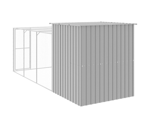 vidaXL vistu būris, 165x455x181 cm, cinkots tērauds, gaiši pelēks