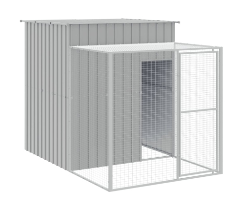 vidaXL vistu būris, 165x455x181 cm, cinkots tērauds, gaiši pelēks