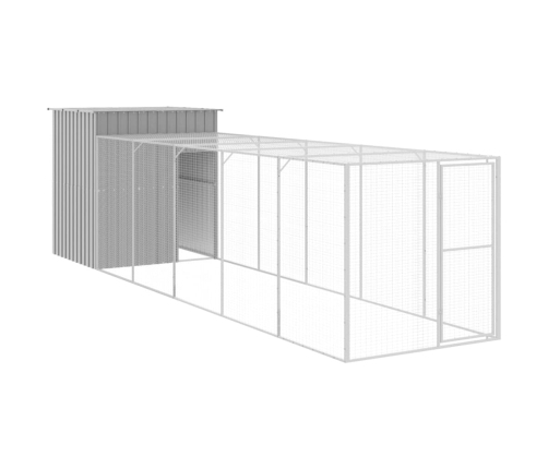 vidaXL vistu būris, 165x659x181 cm, cinkots tērauds, gaiši pelēks