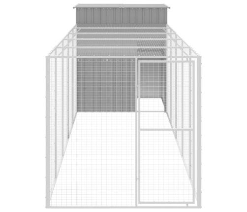 vidaXL vistu būris, 165x659x181 cm, cinkots tērauds, gaiši pelēks