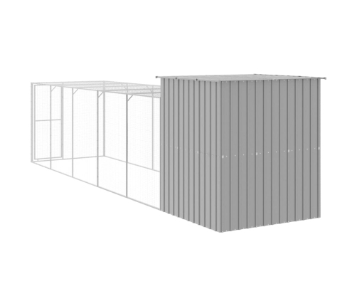 vidaXL vistu būris, 165x659x181 cm, cinkots tērauds, gaiši pelēks