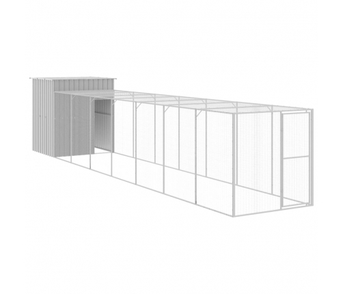 vidaXL vistu būris, 165x863x181 cm, cinkots tērauds, gaiši pelēks