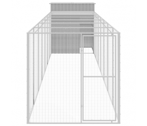 vidaXL vistu būris, 165x863x181 cm, cinkots tērauds, gaiši pelēks