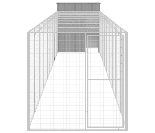 vidaXL vistu būris, 165x1067x181 cm, cinkots tērauds, gaiši pelēks