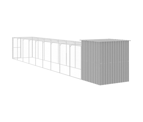 vidaXL vistu būris, 165x1067x181 cm, cinkots tērauds, gaiši pelēks