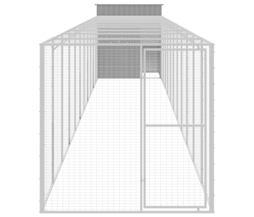 vidaXL vistu būris, 165x1271x181 cm, cinkots tērauds, gaiši pelēks