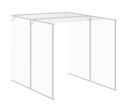 vidaXL vistu būris, 165x1271x181 cm, cinkots tērauds, gaiši pelēks