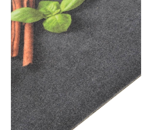 vidaXL virtuves paklājs, mazgājams, garšvielu apdruka, 45x150 cm