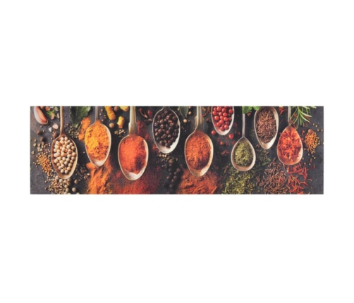 vidaXL virtuves paklājs, mazgājams, karotes un garšvielas, 45x150 cm