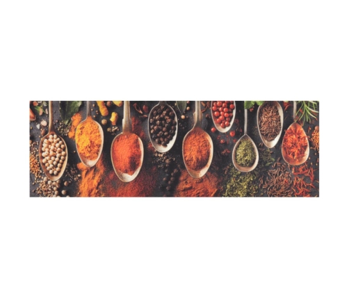 vidaXL virtuves paklājs, mazgājams, karotes un garšvielas, 60x180 cm