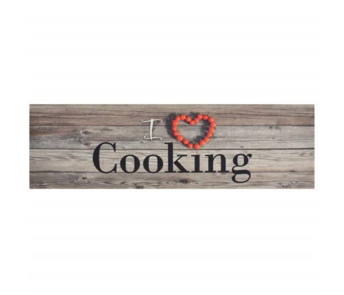 vidaXL virtuves paklājs, mazgājams, ar uzrakstu, 45x150 cm, samts