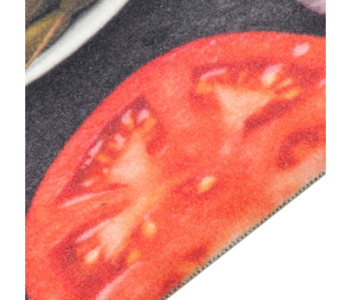 vidaXL virtuves paklājs, mazgājams, vīna un ēdiena apdruka, 45x150 cm