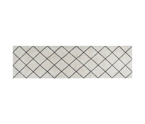 vidaXL virtuves paklājs, mazgājams, kvadrātu apdruka, 45x150 cm, samts